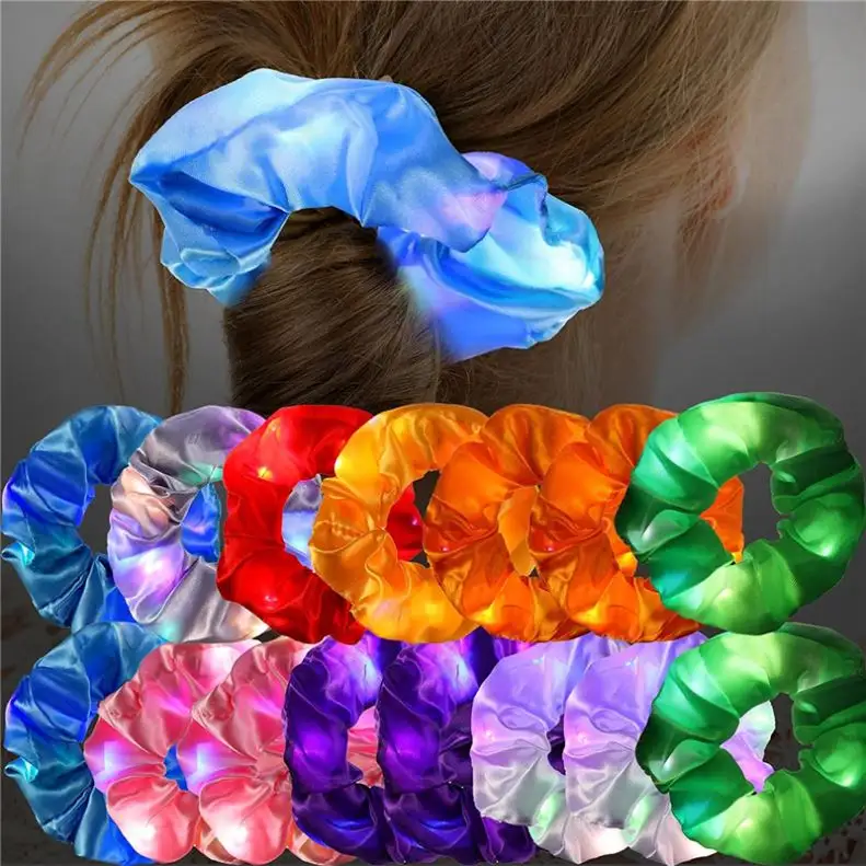 YYPD elástico de cabelo Light Up, elástico de três modos de luz para cabelo, acessório para laçar cabelo