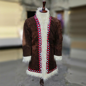 Abrigo Largo Retro Estilo Afgano de Piel Sintética Marrón para Mujer, Estilo Penny Lane, de Topshop, en Gamuza Marrón Vintage - Product Image 1