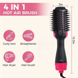 Brosse à air chaud 4-en-1 : Peigne chauffant multi-usages pour lissage et coiffage des cheveux, idéal pour cheveux raides et bouclés, séchage professionnel rapide - Product Image 5