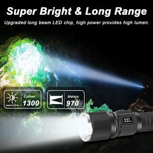 Lampes de poche LED rechargeables haute puissance 30W, type C USB, torche tactique, portée 1000M, lampe de poche pour le camping - Product Image 2