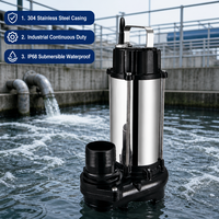 Pompe à eaux usées monophasée 220V type V 2,2 kW en acier inoxydable submersible avec interrupteur à flotteur pour le transfert de boues