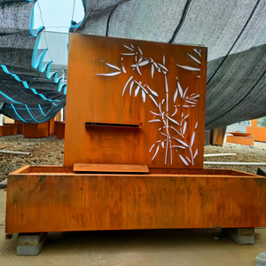 Corten Steel Customized Size Outdoor <b>Garden</b> Backyard <b>Waterfall</b> Fountain Decoration - Product Image 3