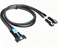 Câble interne de serveur PCIe Gen5 MCIO 8I vers 2X SlimSAS 4I, 74 broches 38 broches, brancheur en Y pour carte HBA RAID vers backplane de lecteur