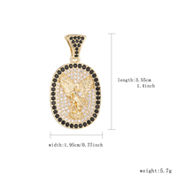Pendentif religieux Vierge Marie en laiton plaqué or 14 carats, micro-pavé de zircon cubique, accessoire de mode hip-hop, vente en gros