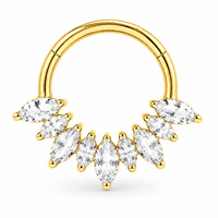 Anneau segmenté en titane ASTM F136 G23 avec cristaux, pour piercing de nez, boucles d'oreilles, bijoux pour femmes, bijoux de piercing corporel
