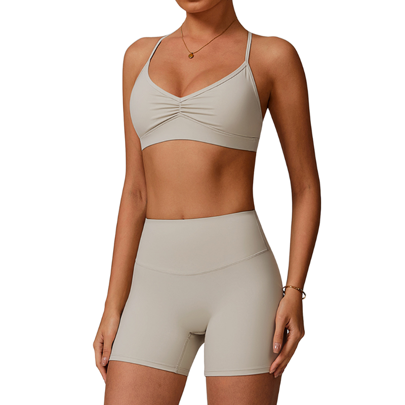 สีเทาแอปริคอท Bra+Shorts