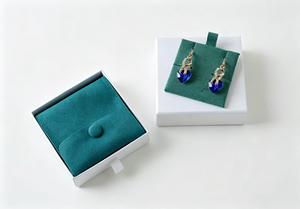 Juego de Bolsas de Terciopelo Cuadradas Reutilizables y Sostenibles para Joyería, con Logotipo Personalizado Estampado, Cierre de Botón a Presión, Diseño en Relieve para Anillos - Product Image 2