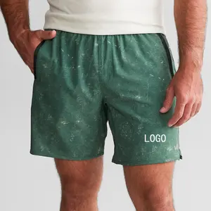OEM Custom Quick Dry Seite Reiß verschluss Taschen Polyester Stretch Sportswear Gym Sweat Vintage Acid Wash Shorts für Männer