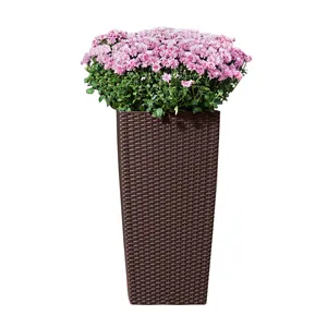 Leizisure PP outdoor tall large plastic plant pots decorative flower pots garden macetas self-watering