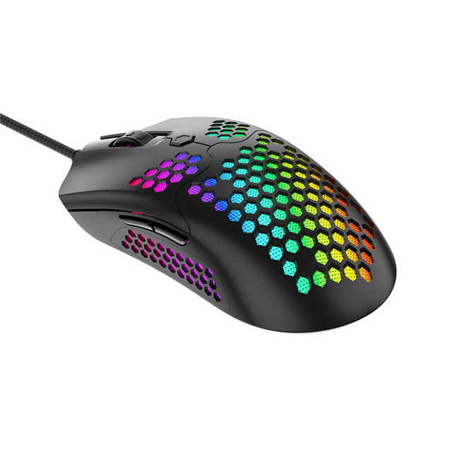 M5 Mouse Breathing RGB Colorful Hollow Honeycomb Shape 12000DPI Gaming Mous USB Wired Gamer Mice for Desktop Computer Laptop PC