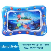 Tapis de jeu aquatique gonflable en PVC pour bébé, accessoire de développement pour le temps sur le ventre, 69x51cm, écologique, non toxique, motif animaux de dessin animé