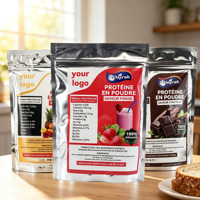 Poudre de créatine hyperprotéinée à saveur fraise faible en sucre pour la prise de poids - Formule riche en nutriments pour femmes adultes danseuses - Vente en gros