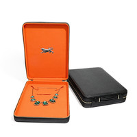 Boîtes à bijoux de luxe personnalisées en velours noir avec fermeture éclair pour boucles d'oreilles, bagues, chaînes cubaines, texture en véritable peau de crocodile, vente en gros