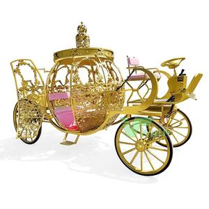 Charrette Impériale Dorée en Forme de Citrouille pour Reine/Carrosse de Cendrillon Luxueux pour Mariage/Charrette Royale Traînée par des Chevaux pour la Noblesse - Product Image 1
