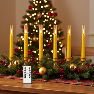 ชุดเทียน LED อะคริลิค 6 ชิ้น ใช้แบตเตอรี่ ไม่มีเปลวไฟ พร้อมรีโมทตั้งเวลา  สำหรับตกแต่งหน้าต่างในวันคริสต์มาส - Product Image 1