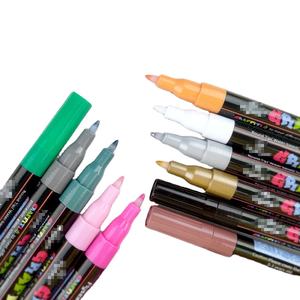 Bonvada Custom 12 Color <b>Glitter</b> Metallic Color DIY Gold Permanent Acrylic Paint Markers Plastic PP Artist Drawing Pen - Product Image 1
