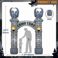 Ourwarm 10FT Halloween gonflable gargouille château arc fête décoration extérieure