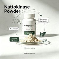 Poudre de Nattokinase 20000 FU/g, activité maximale, qualité alimentaire, extrait végétal, ingrédient en vrac pour applications formule.