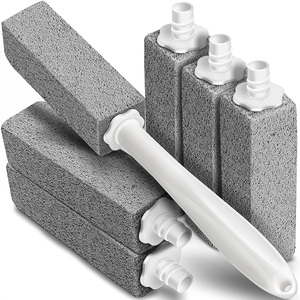 Groothandel Vervangbare Glazen Puimsteen Toiletreiniger Borstel Met Extra Lang <span class=keywords><strong>Plastic</strong></span> Handvat Voor Reiniging - Product Image 1