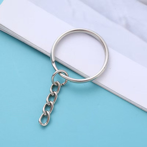Stainless Steel Keychain 25mm Round <b>Ring</b> 4-Link Chain DIY Jewelry <b>Accessory</b> Metal <b>Key</b> <b>Ring</b> For Gift Ornaments - Product Image 1