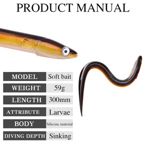 Esche Artificiali <span class=keywords><strong>per</strong></span> la Pesca: Anguilla in Silicone Morbido 300mm/59.3g, Esche Artificiali <span class=keywords><strong>per</strong></span> Anguilla e Loach - Ingrosso - Product Image 5