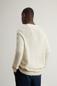Suéter Masculino de Tricô Bouclé Macio com Gola Redonda, Textura de Fio Pipoca e Toque de Lã, Pulôver Casual de Inverno - Product Image 4