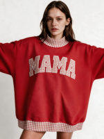 Sweat-shirt à col montant taille standard pour femmes et adolescentes 2026 – Haut d'hiver ample et court à manches longues