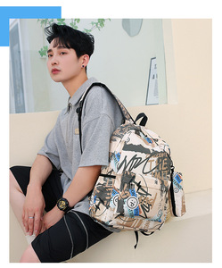 Bộ ba túi thời trang mới dành cho học sinh, chất liệu Oxford, lót polyester, khóa kéo - Product Image 5