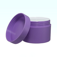 Bocaux en plastique PP ronds vides de 200 ml pour cosmétiques, soins de la peau, crème pour le visage et poudre libre, avec bouchons à vis violets, couleur personnalisée