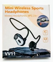 Headset VV11 Bone Clip Headphone Kontrol Sentuh Anting Layar Digital Earphone Nirkabel Running Neckband Earhook untuk Olahraga