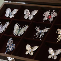 XILIANGFEIZI 2025 Nouvelle Broche Papillon de Luxe en Cuivre et Zircon, Accessoire de Corsage, Cadeau pour Mariage, Fête, Anniversaire