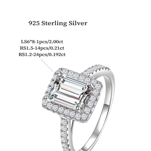 Anel Feminino de Diamante Cultivado em Laboratório, Joias Finas em Prata Esterlina 925, Anel de Casamento com Moissanite - Product Image 5