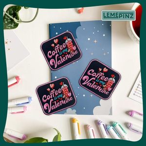 Custom Coffee Is My Valentine <b>Patch</b> 3 Inches Iron On Embroidery <b>Patch</b> For Hats Clothes <b>Backpacks</b> - Product Image 2