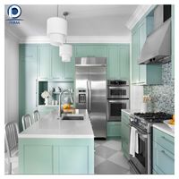 Ensemble d'armoires de cuisine en bois laqué en forme de L, design moderne, Prima Free Design, pour appartement, fabriqué en Chine