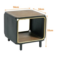 Meubles de salon vintage modernes Table d'appoint en bois massif avec cadre en métal de luxe pour la maison Table basse