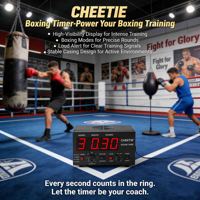 Minuteur d'entraînement CHEETIE CP20 pour la gym avec écran LED, son réglable, temps de cycle sélectionnable, répétition et intervalle pour la boxe