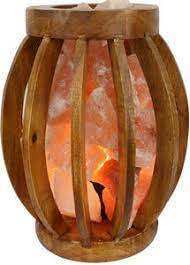 Lámpara de Sal Hecha a Mano de Madera Redonda con Bloques de Sal Rosa del Himalaya, Decoración Rústica para el Hogar, Artesanía Natural - Product Image 2