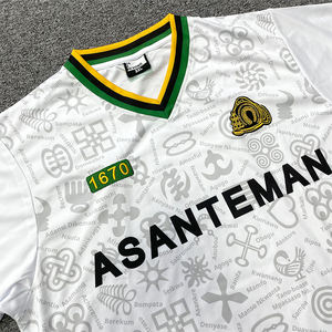 Camiseta de Fútbol Vintage Personalizada para Hombre, Logotipo Bordado en Poliéster, Transpirable, Talla Grande, Uniforme de Club de Fútbol - Product Image 3