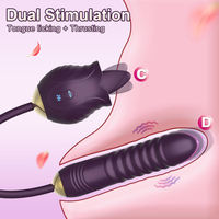 Vibrateur à double tête Collision Rose Tongue Licking Bullet Pulse, jouet sexuel vibrant pour femmes, écologique, sans effets secondaires, personnalisable