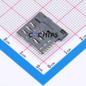 ASIM-114-6P SIM Card Connector SMD Connector Self-Return Type Micro SIM Card Card Holder 1.35mm - Product Image 2