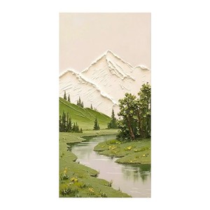 Hand Painted Oil Painting Distant Mountains Nearby Waters 3D Landscape <b>Art</b> For Entryway Living Room 100% Handmade - Product Image 4