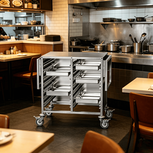 Chariot de cuisine électrique à double rangée en acier inoxydable pour gâteaux et pains grillés, en promotion - Product Image 4