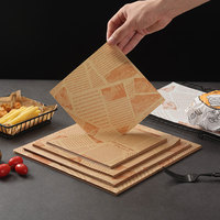 Emballage pour hamburgers avec impression de logo personnalisé, papier sulfurisé résistant à la graisse, emballage pour sandwichs