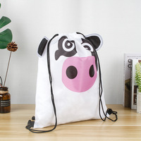 Tas Ransel Anak Desain Cantik Bahan Polyester Anti Air dengan Tali Serut dan Pegangan Tali