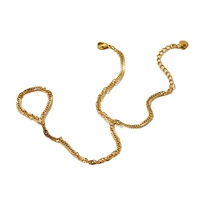 Bracelets en acier inoxydable plaqué or 18 carats PVD étanche, chaîne torsadée classique de Singapour, bracelet de main, bracelet de doigt pour les fêtes