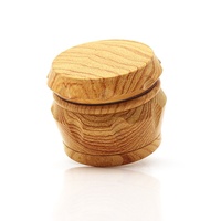 Nouveau moulin à herbes sèches NP NP-G011Z à trois couches, grain de bois bionique, forme de tambour, alliage de zinc et plastique