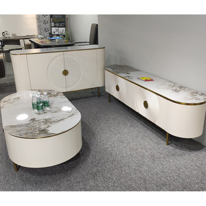 Gabinete de soporte de TV de Hong Kong de estilo americano de lujo Simple posmoderno Combo de mesa de centro de suelo de pizarra alta para sala de estar - Product Image 3