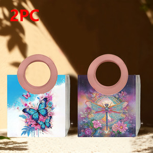 LS Tas Hadiah Baru Kit Lukisan Berlian 5D DIY Pola Kupu-kupu Tas Tangan Bor Berlian Kristal Khusus - Product Image 4