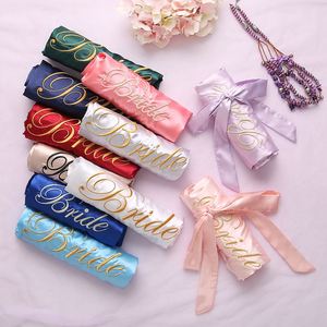 Wholesale Trendy Wedding Party Team Bride <strong>Robe</strong> Bridesmaid Satin Pajamas for Women - Product Image 4