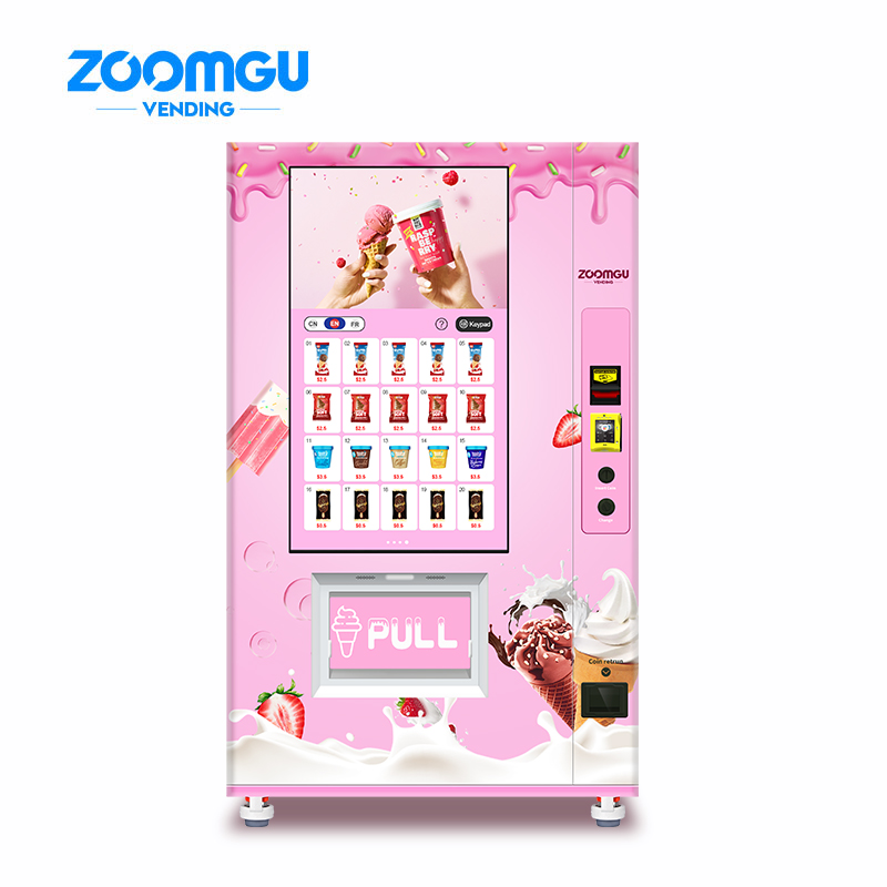 Торговый автомат Zhonggu с большим сенсорным экраном для замороженного мороженого, замороженного йогурта